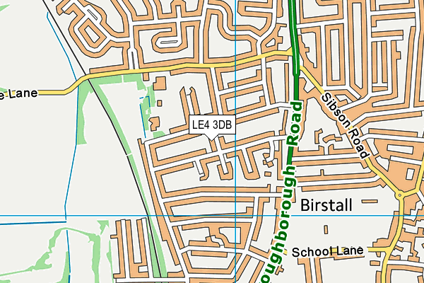 LE4 3DB map - OS VectorMap District (Ordnance Survey)