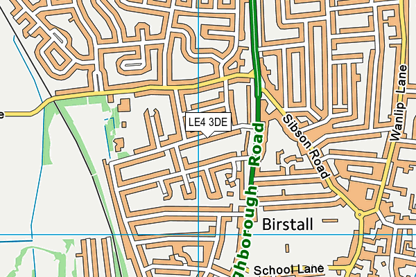 LE4 3DE map - OS VectorMap District (Ordnance Survey)