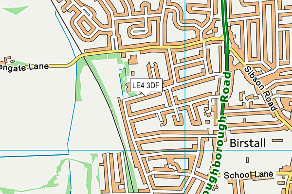 LE4 3DF map - OS VectorMap District (Ordnance Survey)