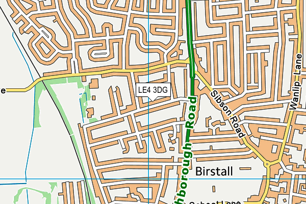 LE4 3DG map - OS VectorMap District (Ordnance Survey)