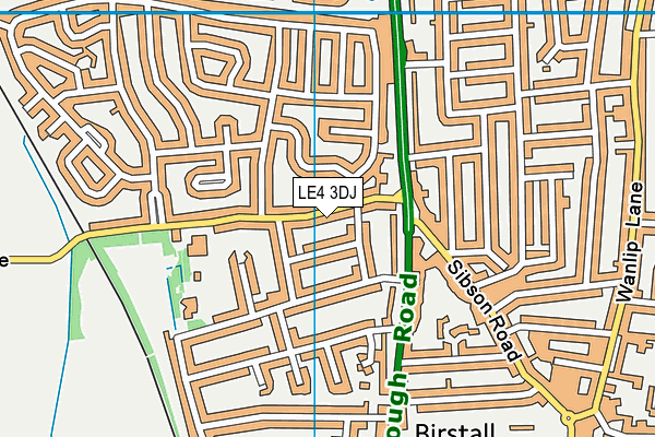 LE4 3DJ map - OS VectorMap District (Ordnance Survey)