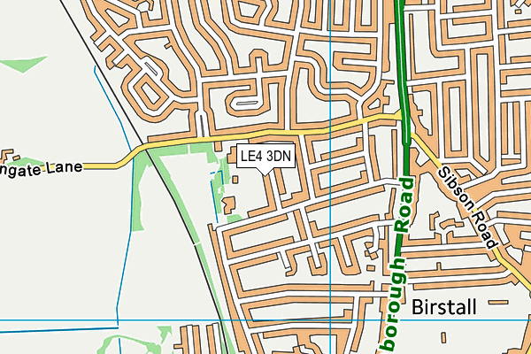 LE4 3DN map - OS VectorMap District (Ordnance Survey)