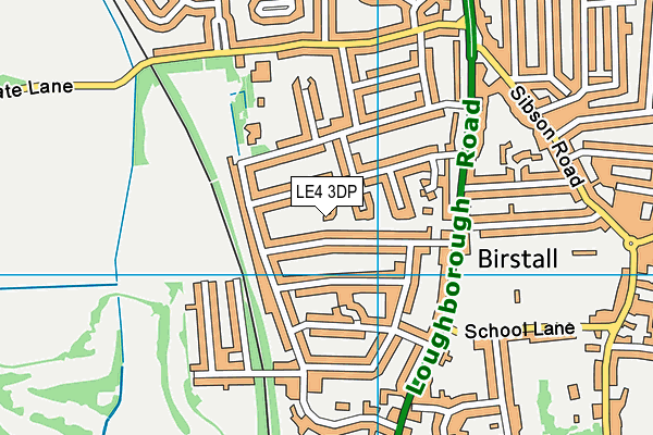LE4 3DP map - OS VectorMap District (Ordnance Survey)