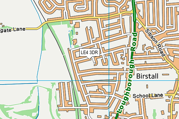 LE4 3DR map - OS VectorMap District (Ordnance Survey)
