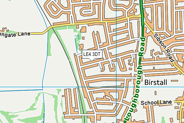 LE4 3DT map - OS VectorMap District (Ordnance Survey)