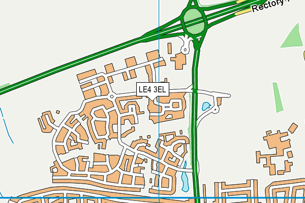 LE4 3EL map - OS VectorMap District (Ordnance Survey)