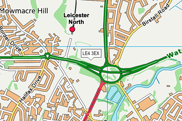 LE4 3EX map - OS VectorMap District (Ordnance Survey)