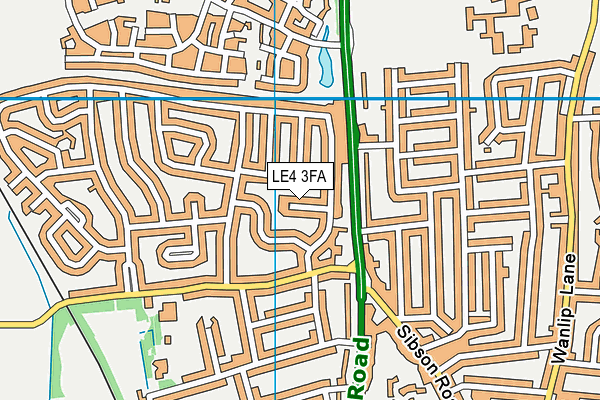 LE4 3FA map - OS VectorMap District (Ordnance Survey)