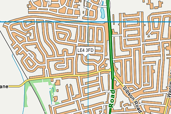 LE4 3FD map - OS VectorMap District (Ordnance Survey)