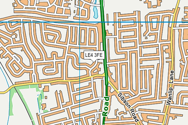 LE4 3FE map - OS VectorMap District (Ordnance Survey)