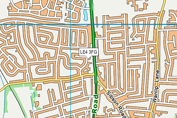 LE4 3FG map - OS VectorMap District (Ordnance Survey)