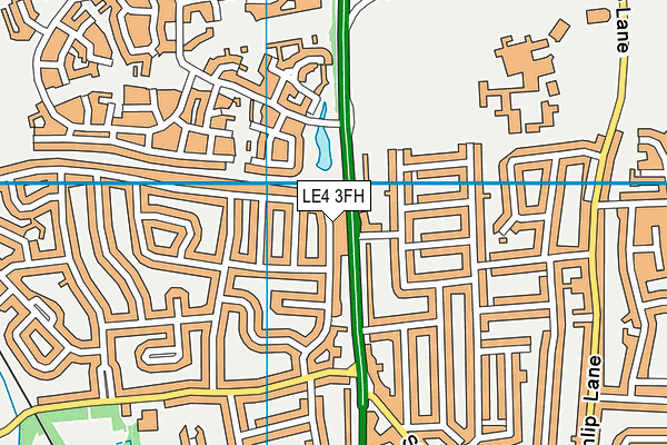 LE4 3FH map - OS VectorMap District (Ordnance Survey)