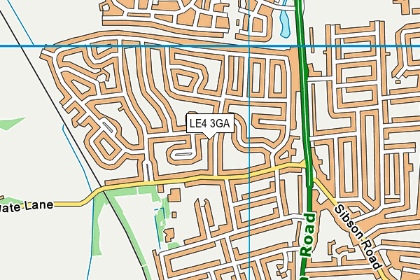 LE4 3GA map - OS VectorMap District (Ordnance Survey)
