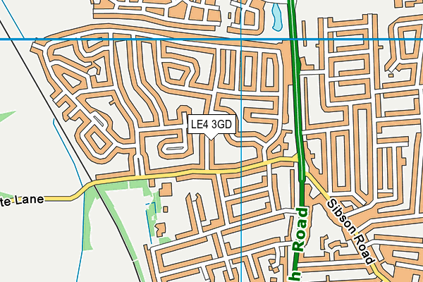 LE4 3GD map - OS VectorMap District (Ordnance Survey)
