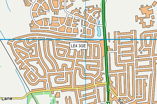 LE4 3GE map - OS VectorMap District (Ordnance Survey)