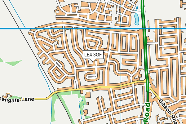 LE4 3GF map - OS VectorMap District (Ordnance Survey)