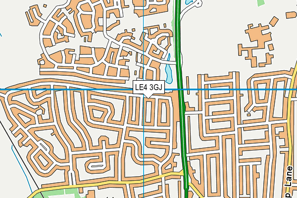 LE4 3GJ map - OS VectorMap District (Ordnance Survey)