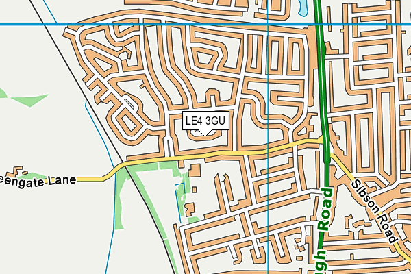 LE4 3GU map - OS VectorMap District (Ordnance Survey)