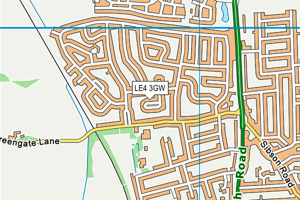 LE4 3GW map - OS VectorMap District (Ordnance Survey)