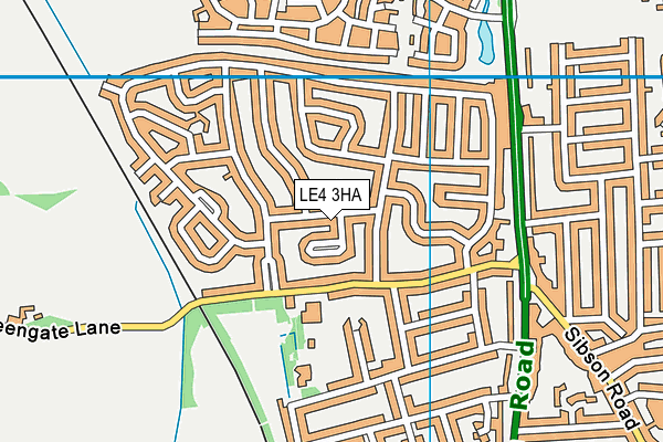 LE4 3HA map - OS VectorMap District (Ordnance Survey)