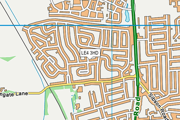 LE4 3HD map - OS VectorMap District (Ordnance Survey)