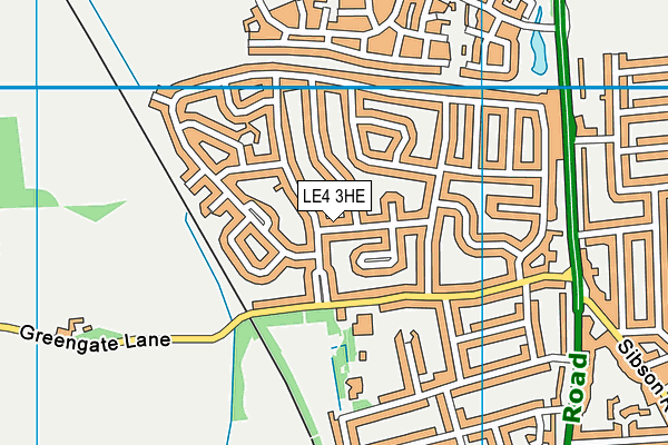 LE4 3HE map - OS VectorMap District (Ordnance Survey)