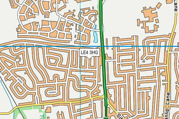 LE4 3HG map - OS VectorMap District (Ordnance Survey)