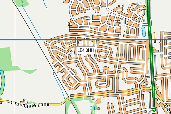 LE4 3HH map - OS VectorMap District (Ordnance Survey)