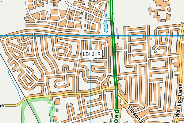 LE4 3HR map - OS VectorMap District (Ordnance Survey)