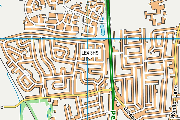 LE4 3HS map - OS VectorMap District (Ordnance Survey)