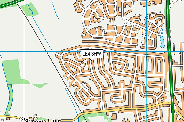 LE4 3HW map - OS VectorMap District (Ordnance Survey)