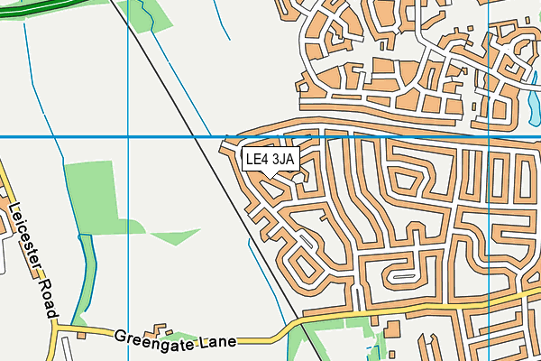 LE4 3JA map - OS VectorMap District (Ordnance Survey)