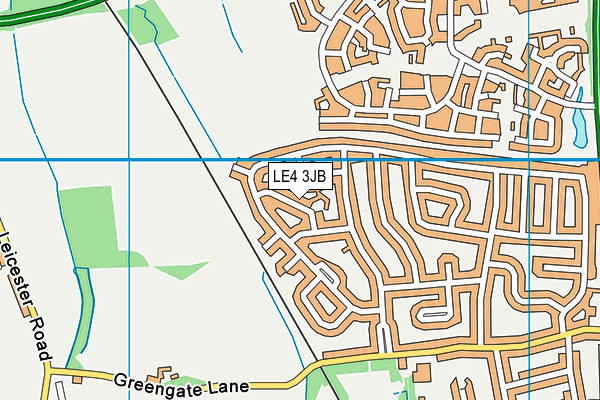 LE4 3JB map - OS VectorMap District (Ordnance Survey)