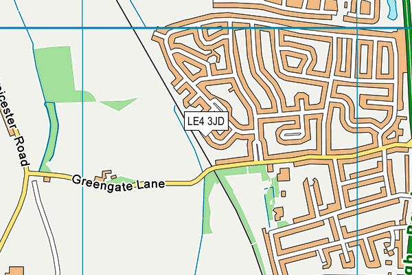 LE4 3JD map - OS VectorMap District (Ordnance Survey)