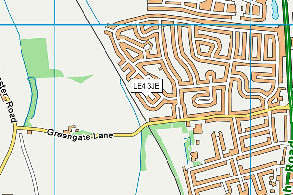 LE4 3JE map - OS VectorMap District (Ordnance Survey)