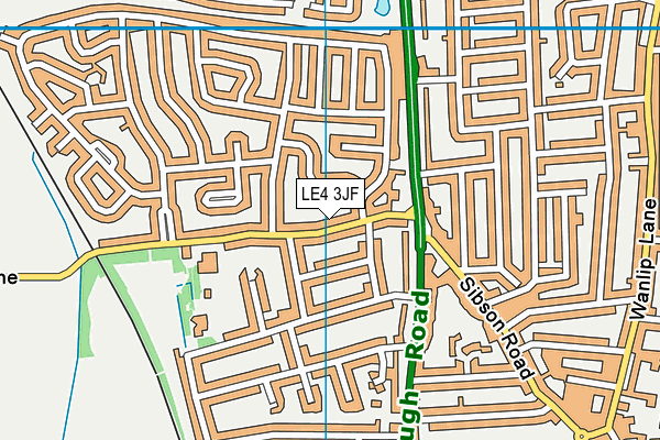 LE4 3JF map - OS VectorMap District (Ordnance Survey)
