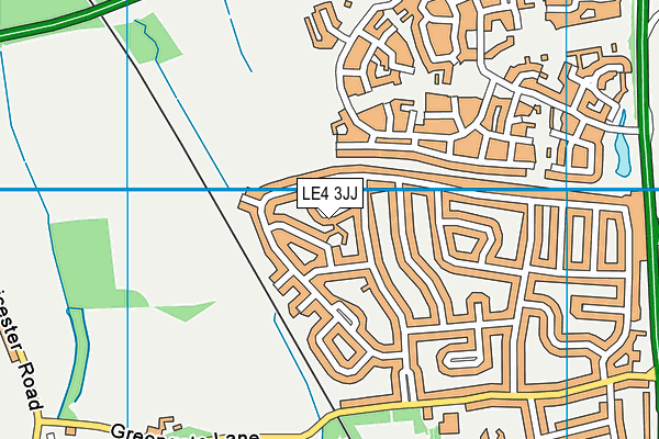 LE4 3JJ map - OS VectorMap District (Ordnance Survey)