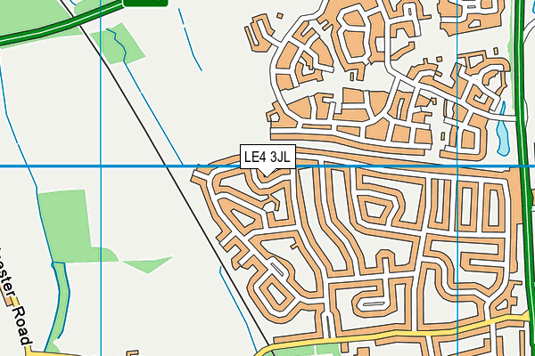 LE4 3JL map - OS VectorMap District (Ordnance Survey)