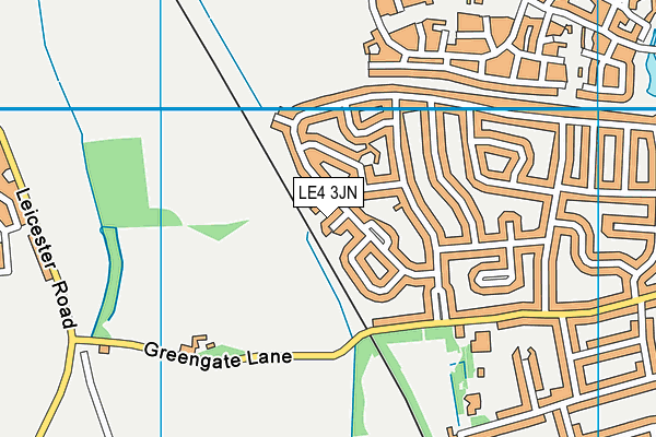 LE4 3JN map - OS VectorMap District (Ordnance Survey)