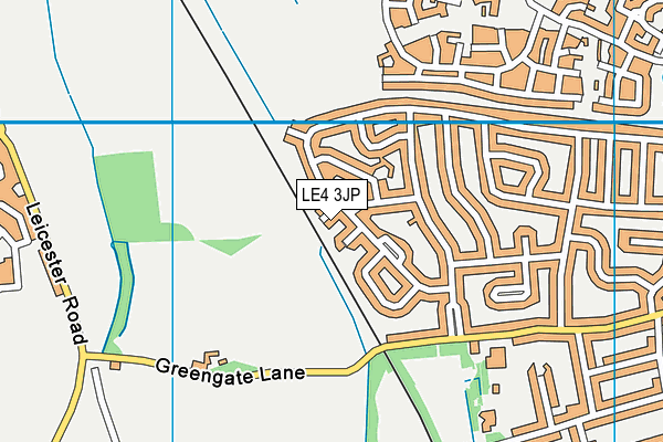 LE4 3JP map - OS VectorMap District (Ordnance Survey)