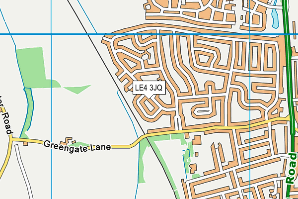LE4 3JQ map - OS VectorMap District (Ordnance Survey)