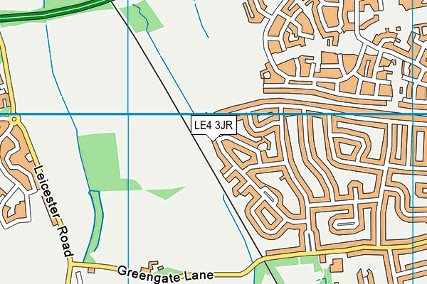 LE4 3JR map - OS VectorMap District (Ordnance Survey)