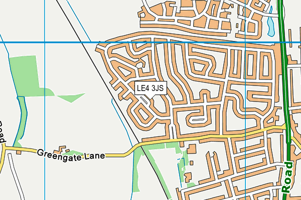 LE4 3JS map - OS VectorMap District (Ordnance Survey)