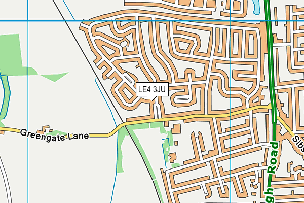 LE4 3JU map - OS VectorMap District (Ordnance Survey)