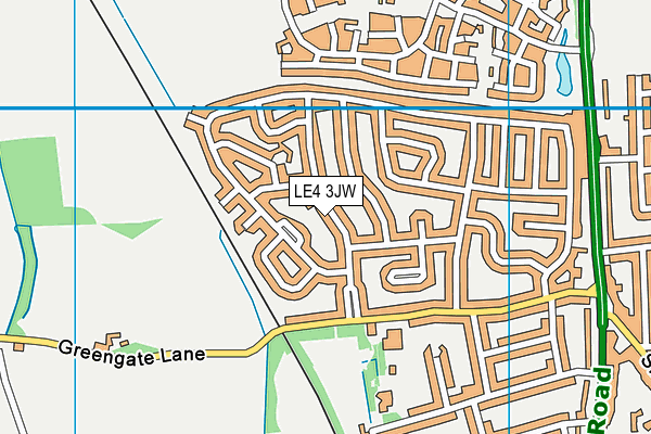 LE4 3JW map - OS VectorMap District (Ordnance Survey)