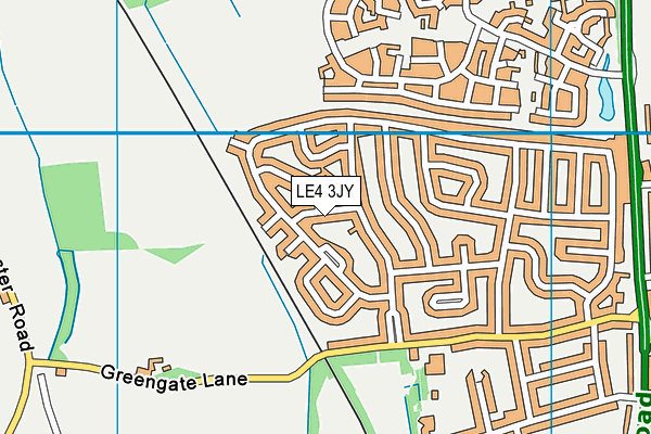 LE4 3JY map - OS VectorMap District (Ordnance Survey)