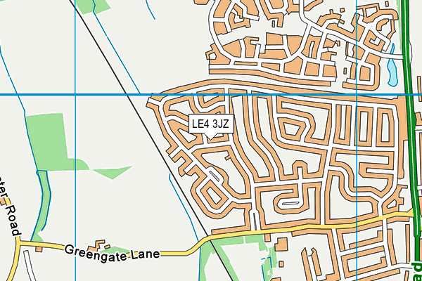LE4 3JZ map - OS VectorMap District (Ordnance Survey)