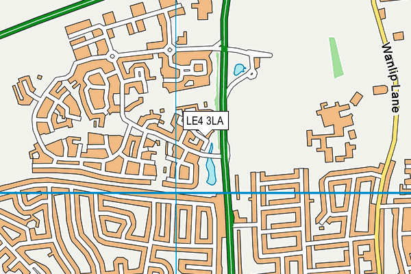 LE4 3LA map - OS VectorMap District (Ordnance Survey)