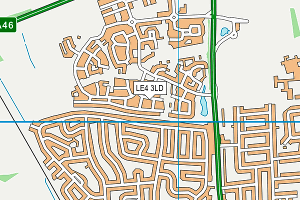 LE4 3LD map - OS VectorMap District (Ordnance Survey)