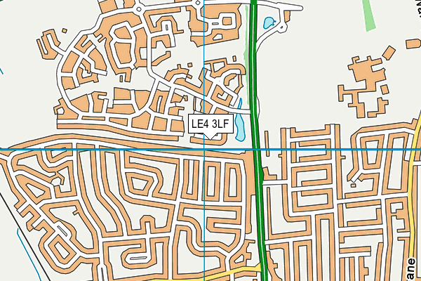 LE4 3LF map - OS VectorMap District (Ordnance Survey)
